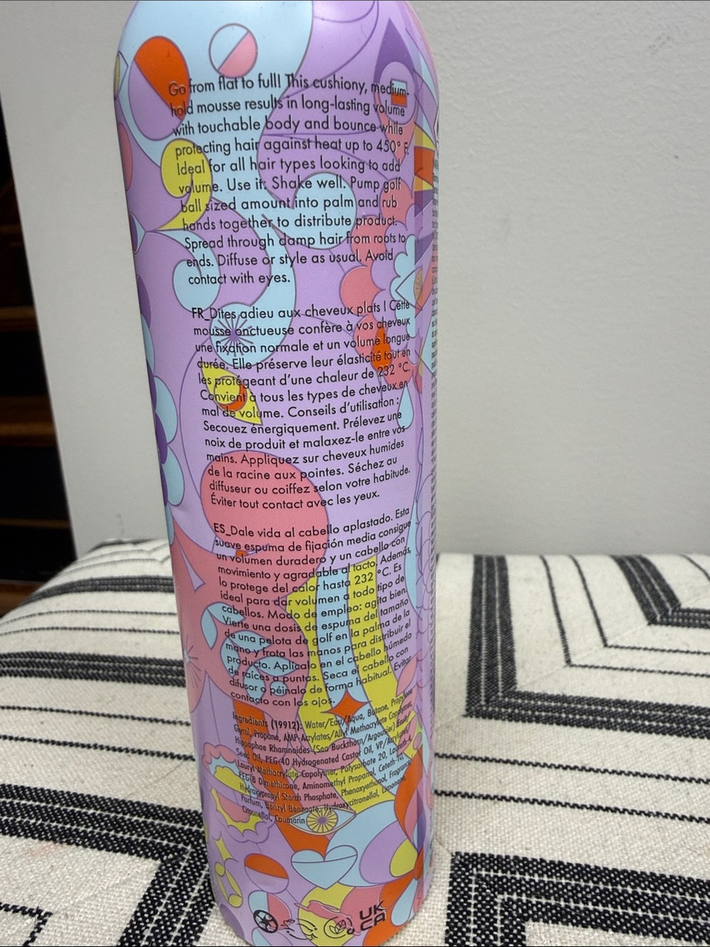 amika Volumizing Foam — Pink Purple Floral Can - Picture 3 of 3